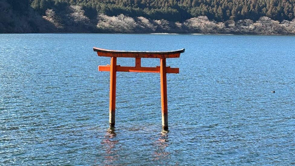 scenic torii gate in hakone japan